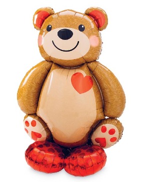 NEW! 4 Feet High Bear Hearts Balloon. Inflated Giant Balloon