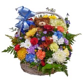 New Baby Boy Flower Basket Flowers