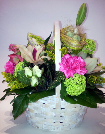 New Beginnings Spring Basket Arrangement in Delta, BC | FLOWERS BEAUTIFUL