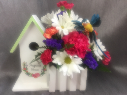 NEW Happiness Blooms Birdhouse Bouquet