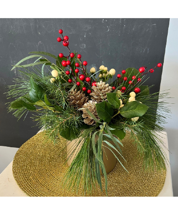 New Year Glitz Vase Arrangement in Mattapoisett, MA | Blossoms Flower Shop