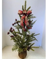 NFS-ATBB  Adirondack Tree with Bow and Berries Gift