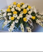 NFS-S78  Yellow & White Casket Spray Casket Spray