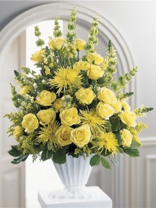 Funeral Flowers in Bright Yellows