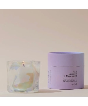 No.5 Lavandin + Chamomile  7.2 Oz Handblown vessel candle 