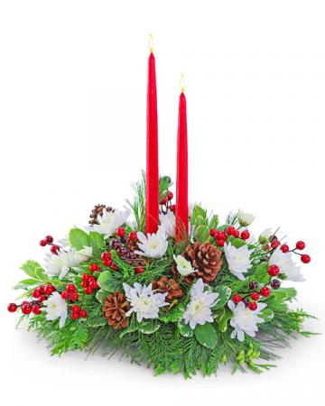Noel Candlelight Centerpiece Flower Arrangement