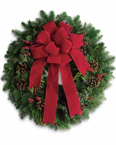 Christmas Greens Wreath with bow  24 inch