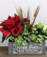 North Pole Christmas Wood Planter Christmas Planter