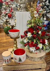 Nutcracker collection tree fresh flowers and greenery 