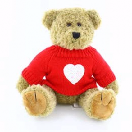 Oatmeal Bear With Heart Sweater