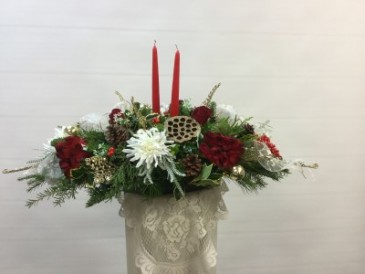 Oblong Centerpiece W/ Permanent Flowers