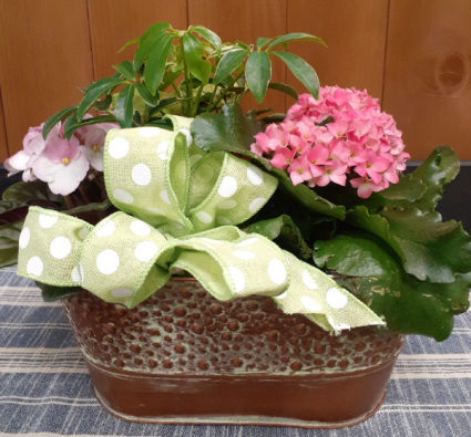 Oblong copper container