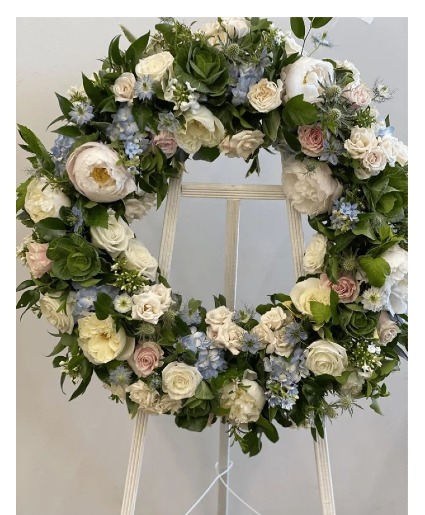 ocean blue wreath  funeral 