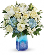 Ocean Sparkle Fresh Flowers in gift vase