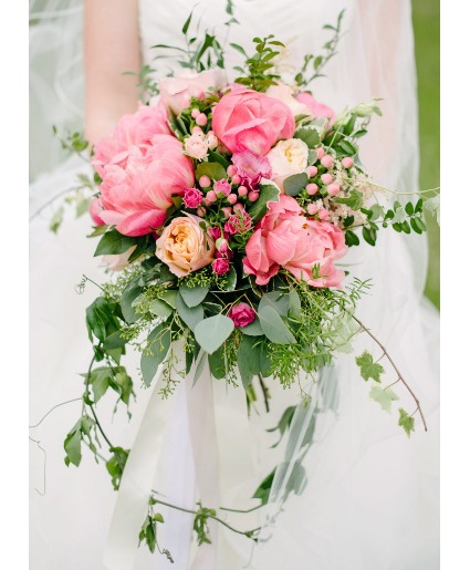 October gems Bridal bouquet  pinks & whites