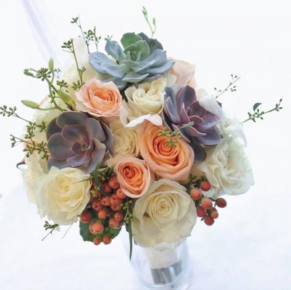 Oh So Succulent Roses Bridal Bouquet In Edison Nj E E Flowers