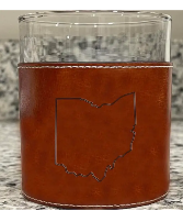 Ohio Faux Leather Rocks Glass 