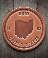 Ohio State Silhouette Leather Coaster 