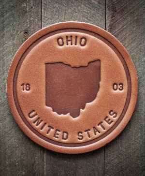Ohio State Silhouette Leather Coaster 