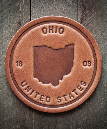 Ohio State Silhouette Leather Coaster