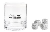 Old Fashion Glass with Ice Stones
