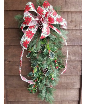 Old Time Christmas! Silk Door Swag