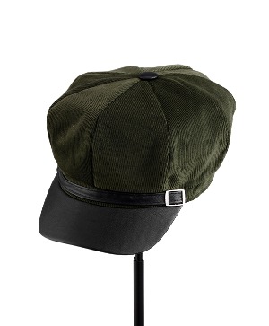 Olive Corduroy Driving Cap  