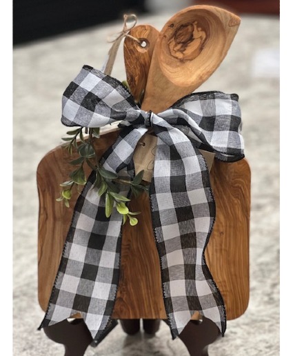 Olive Wood Cheese Board with Cooking Spoon