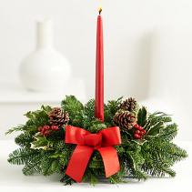 One candle centerpiece Christmas Centerpiece