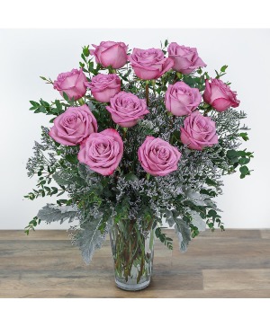 One Dozen Angelic Lavender Roses Roses