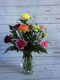 One Dozen Assorted Color Carnations Long Lasting