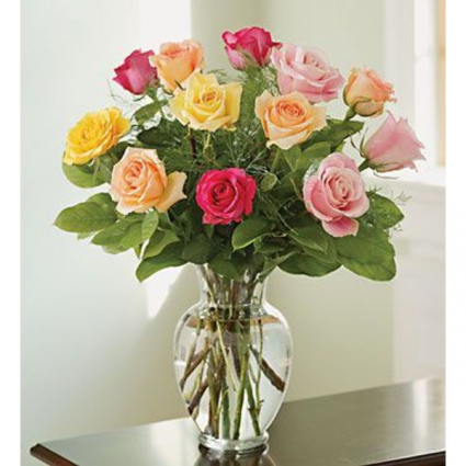 One Dozen Assorted Color Roses $95.95, $110.95