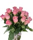 One dozen pink  roses Vase Arrangement