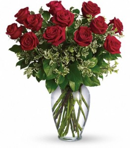 One Dozen Premium Red Rose Arrangement