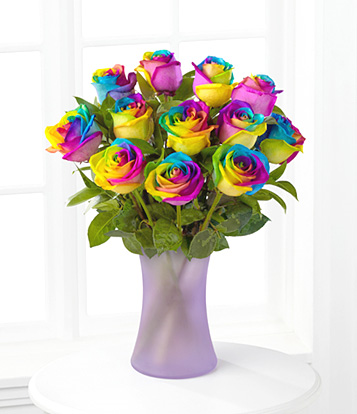 One Dozen Rainbow Roses SOLD OUT