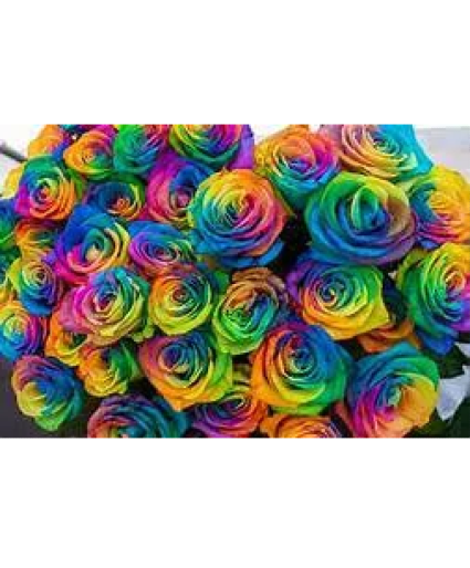 One Dozen Rainbow Roses RAIN12