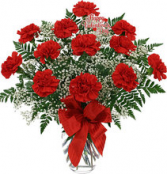One Dozen Red Carnations 