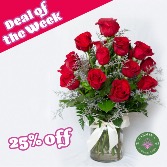 One Dozen Red Roses - 25% off Deal of the Week