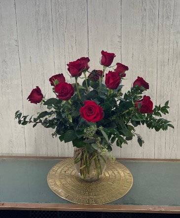 One Dozen Red Roses  Vase Arrangement in Mount Pleasant, SC | BLANCHE DARBY FLORIST OF CHARLESTON