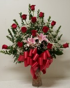 One Dozen Rose in nice vase(White,H.L.Pink,Yello Birth Day