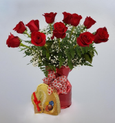 Valentine Special! 18 Roses With a bonus Box of Chocolates ONLY $85