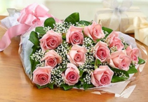 One Dozen Roses - Pink Bouquet