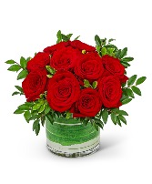 One Dozen Rosy Posy Red Roses Flower Arrangement