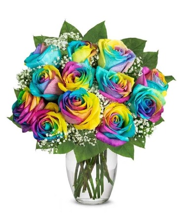 One Dozen Tie-Dye Roses in Stratford, OK | Stratford Floral Mercantile One Dozen Tie-Dye Roses in Stratford, OK | Stratford Floral Mercantile