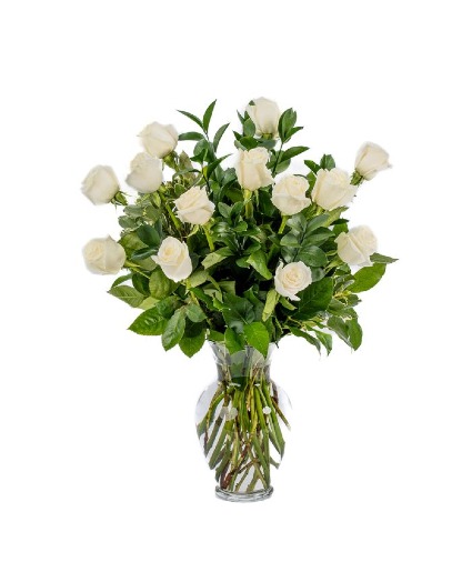 One Dozen White Fresh Flowers