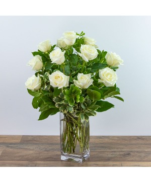 One Dozen White Roses Roses