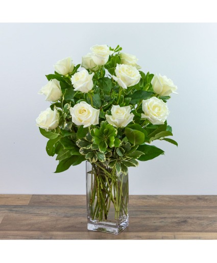 One Dozen White Roses Roses