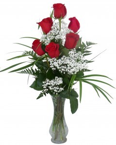 1/2 Doz. Roses Vase Arrangement