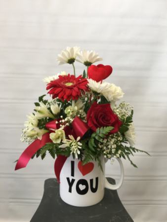 One of a kind Love Fresh arrangement