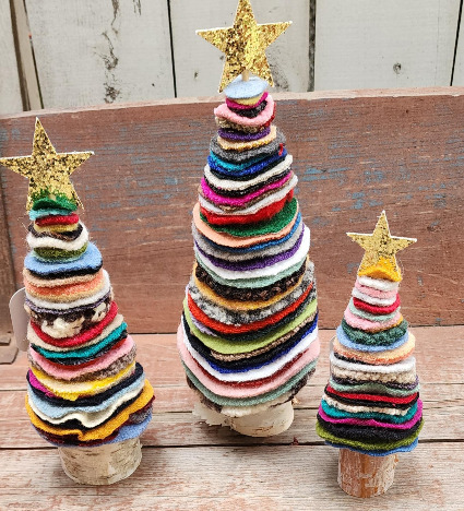 One Stitch Away Set of 3 Felt Trees
